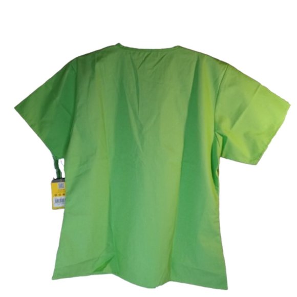 WonderWink Scrubs Women's Origins Bravo V-Neck Top Color is Green Apple Size M - Picture 2 of 7